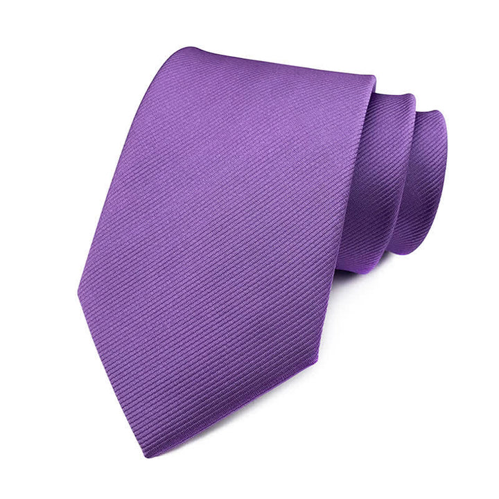 Men's Solid Color Discreet Twill Work Necktie - Orchid - image 11