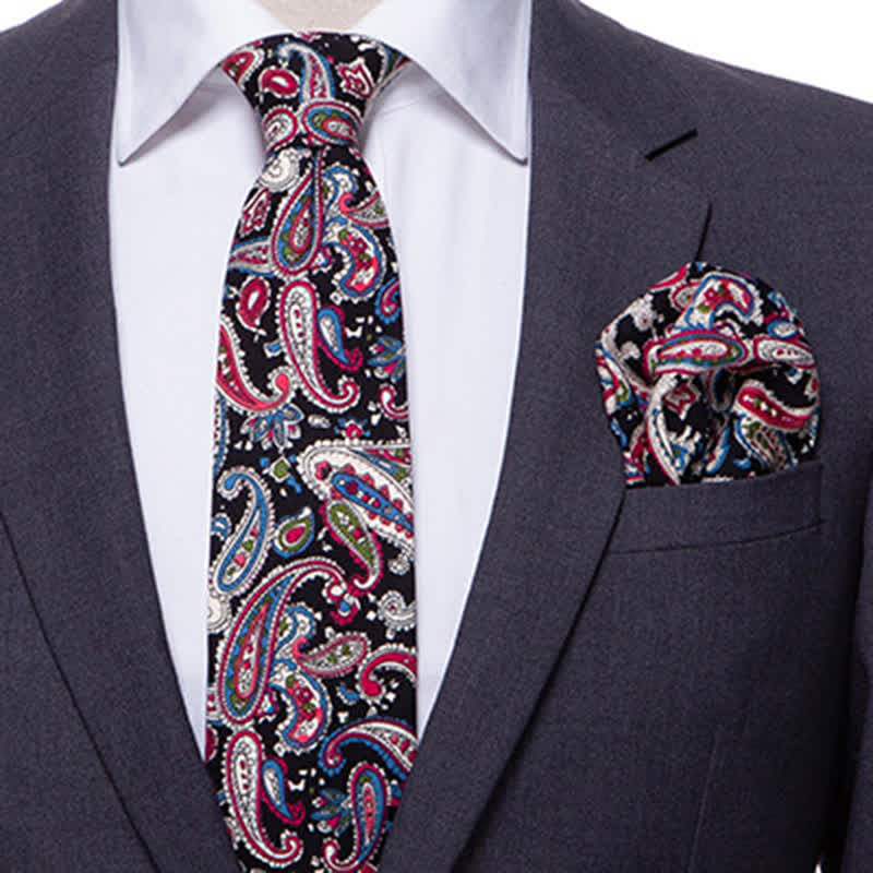 2Pcs Men's Exotic Paisley Necktie Set - image 9