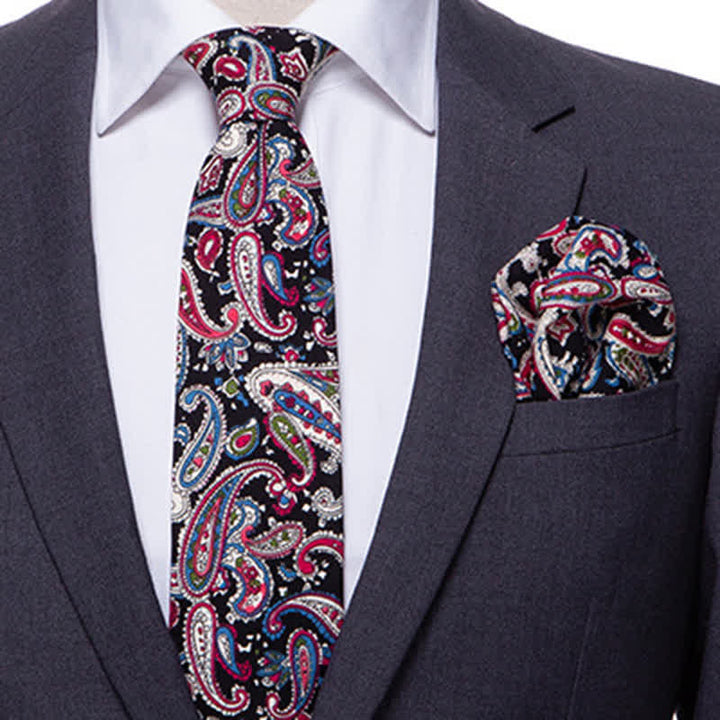 2Pcs Men's Exotic Paisley Necktie Set - image 9
