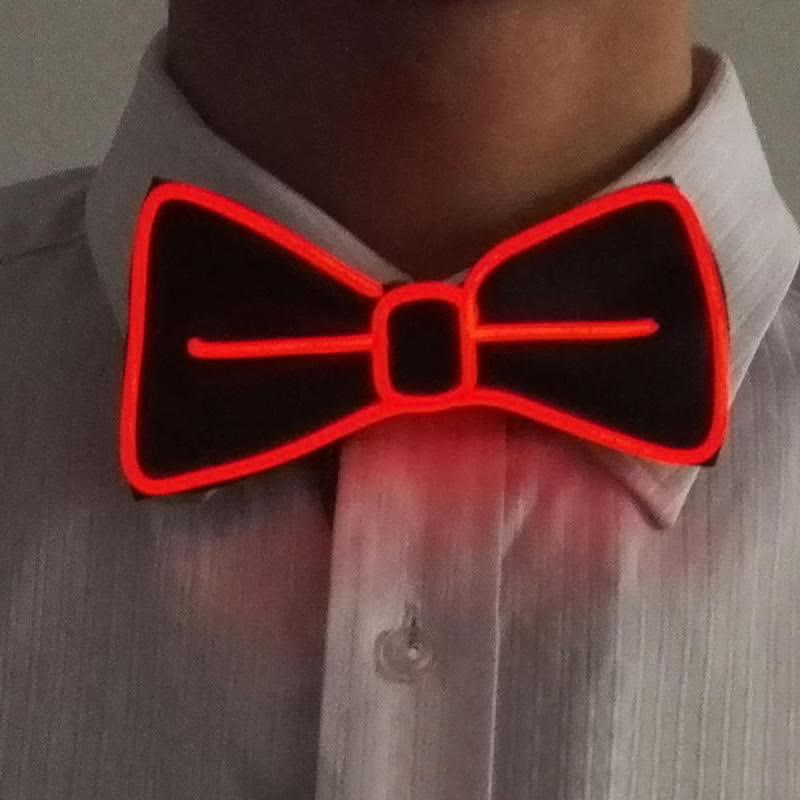 Men's LED Luminous Glowing Bow Tie - Red - image 9