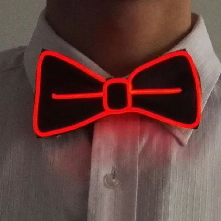 Men's LED Luminous Glowing Bow Tie - Red - image 9