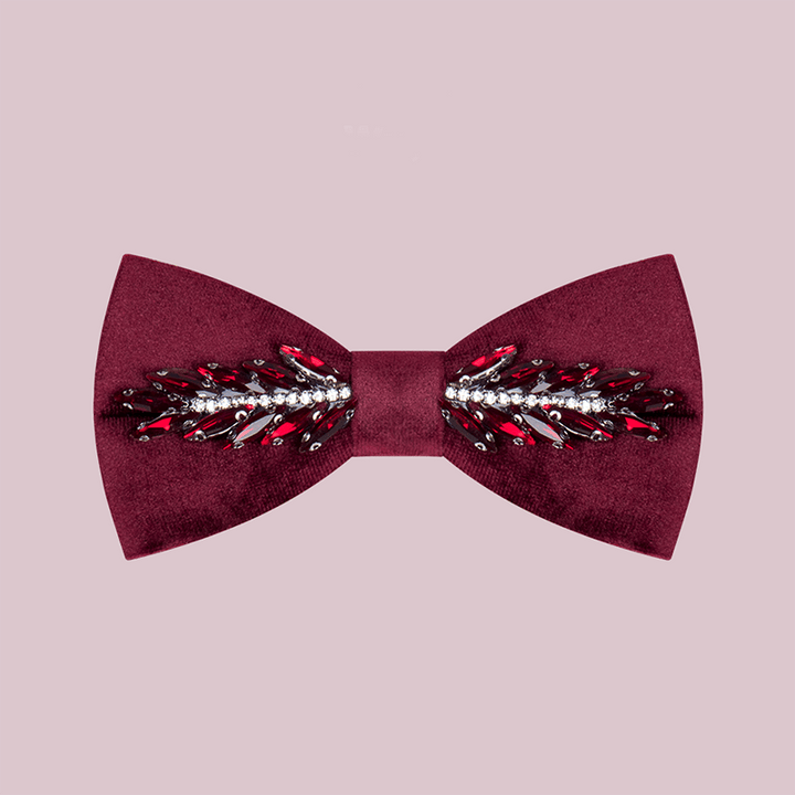 Men's Witty Crystal Velvet Bow Tie