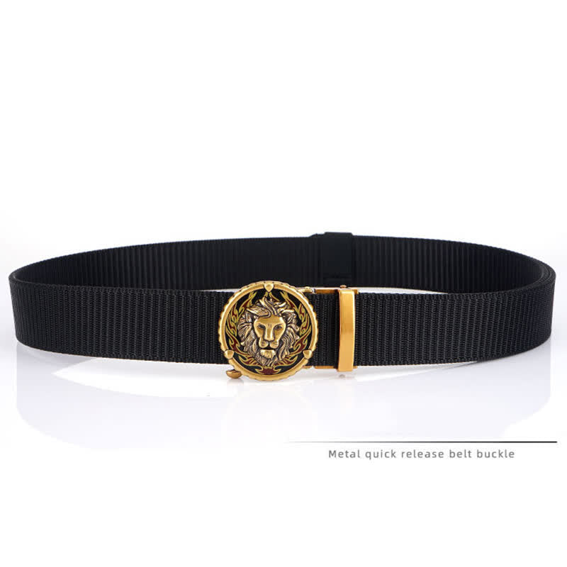 Men's Practical Lion Head Pattern Nylon Belt - image 5