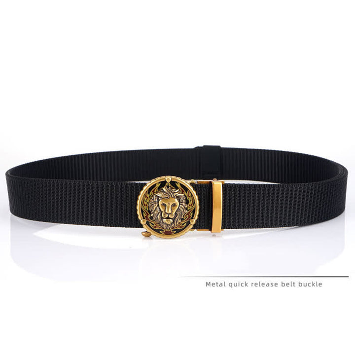 Men's Practical Lion Head Pattern Nylon Belt - image 5