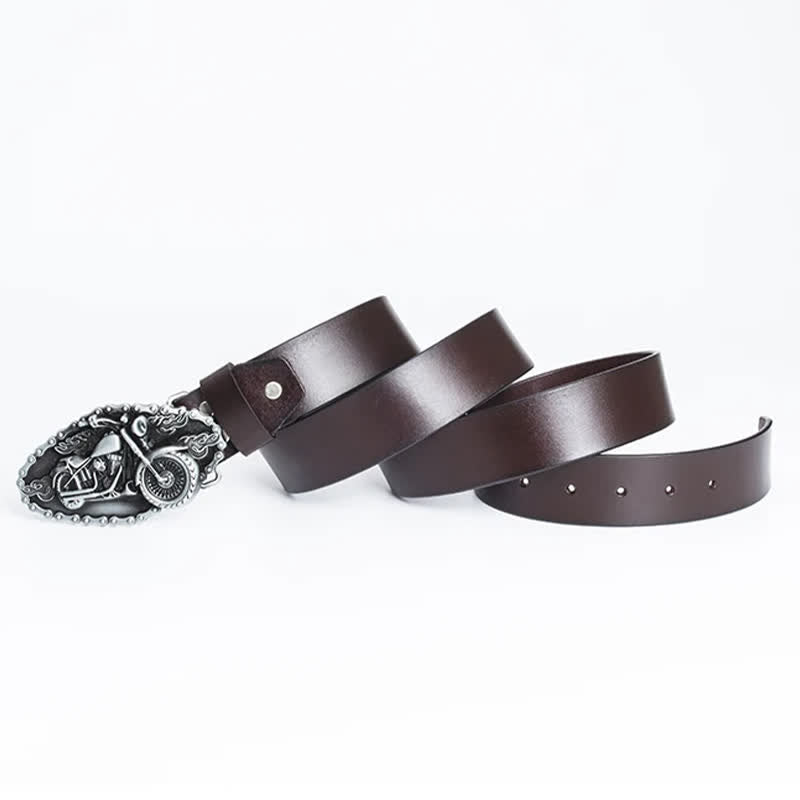 Men's Punk Locomotive Motorcycle Leather Belt - image 16