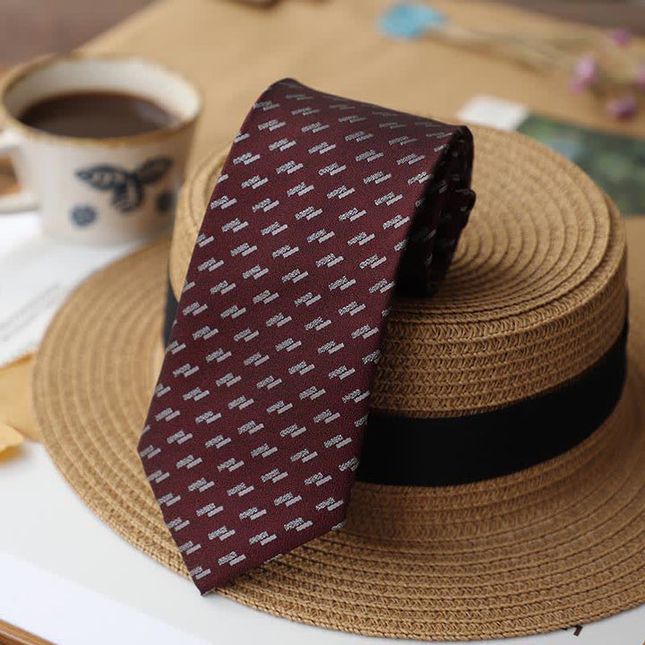 2Ps Men's Vintage Mini Motif Necktie Pocket Square Set - image 9