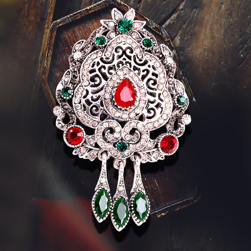 Women's Exotic Bohemian Waterdrop Brooch - Silver - image 6