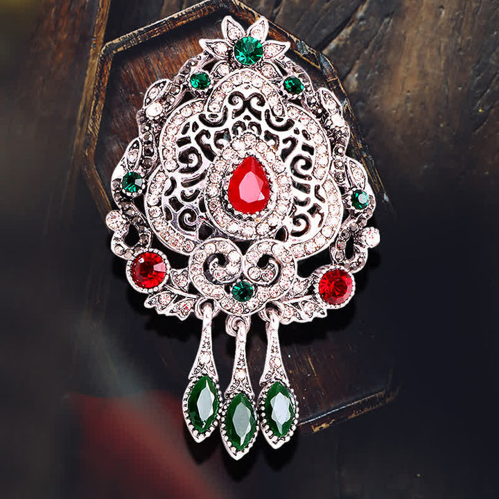 Women's Exotic Bohemian Waterdrop Brooch - Silver - image 6
