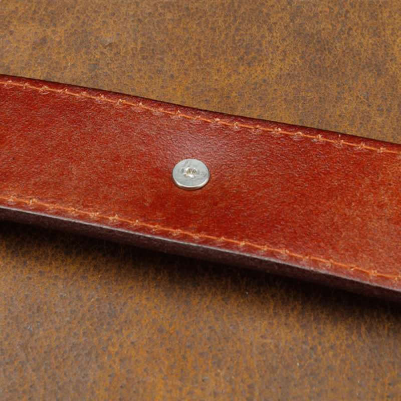 Unisex Retro Brown Turquoise Flower Leather Belt - image 7