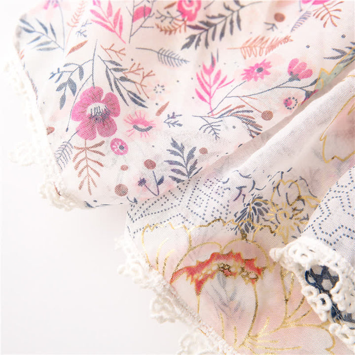 Women's Thin Voile Floral Lace Scarf - image 8