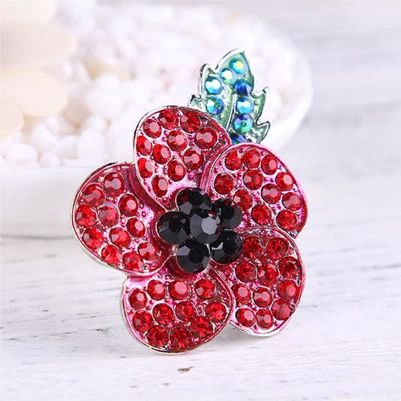 Women's Splendid Red Poppy Brooch