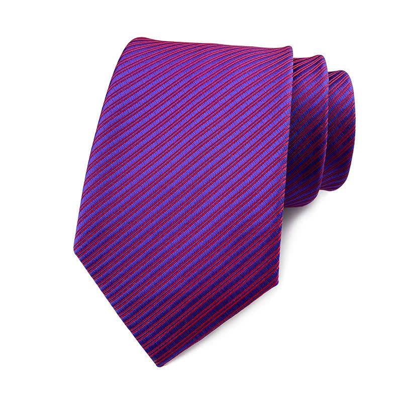 Men's Solid Color Discreet Twill Work Necktie - DarkMagenta - image 13