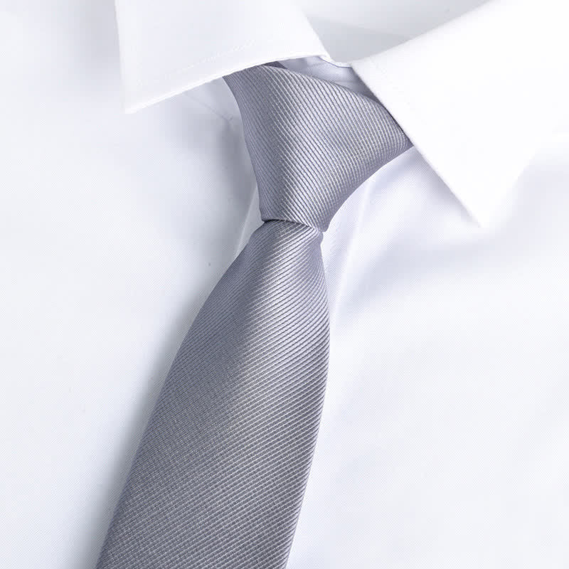 Men's Solid Color Zipper Tie Adjustable Necktie - Gray - image 11