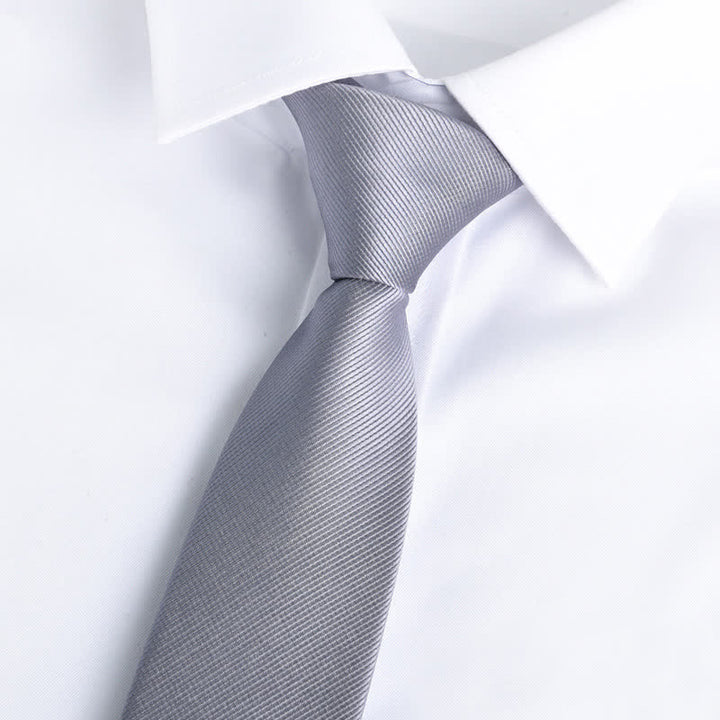 Men's Solid Color Zipper Tie Adjustable Necktie - Gray - image 11