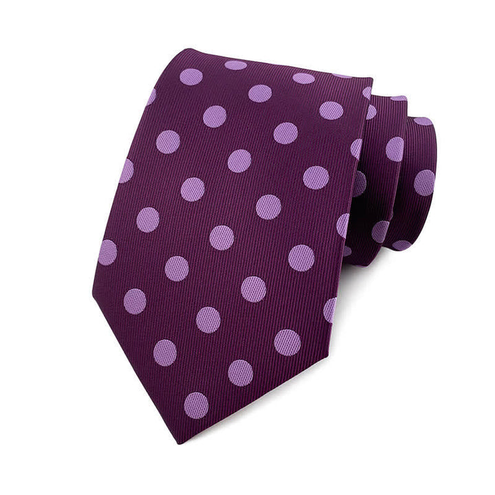 Men's Polka Dots Necktie - Medium Dots - Purple - image 22