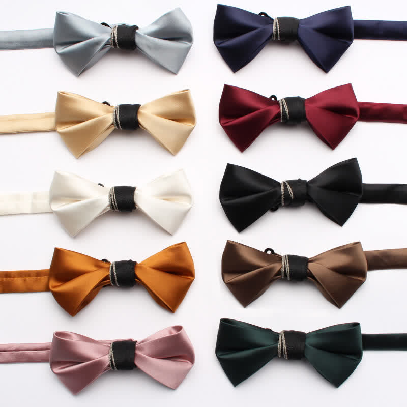 Men's Classic Glossy Solid Colored Bow Tie - image 0