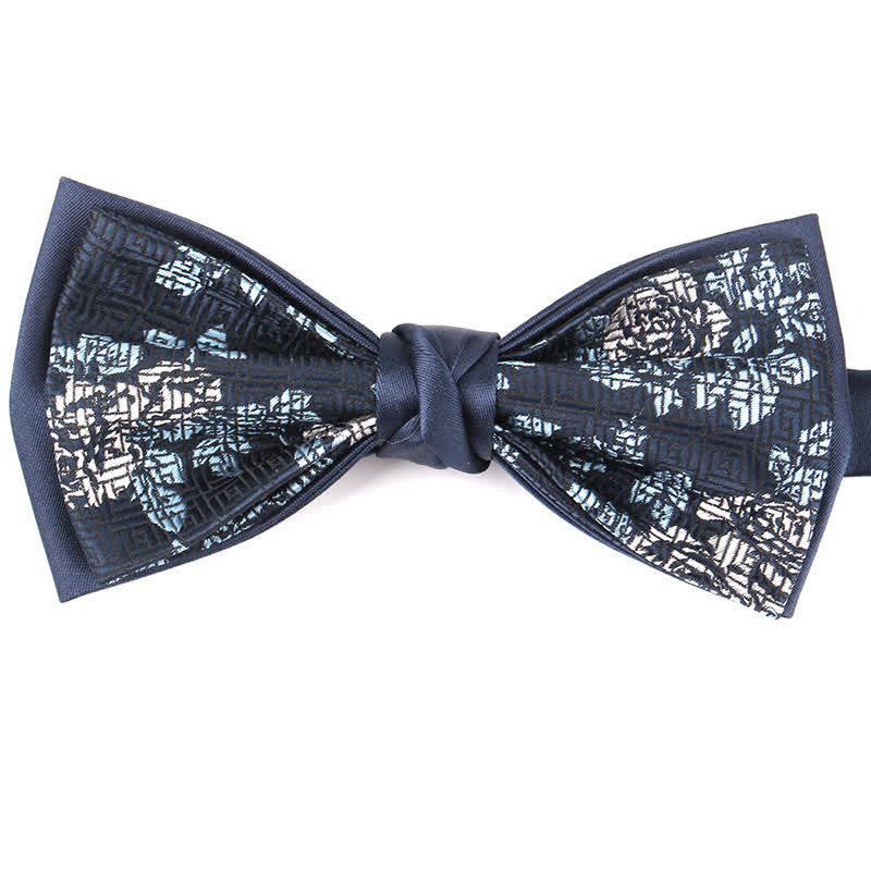 Men's Elegant Floral Botanical Bow Tie - Blue #5 - image 17