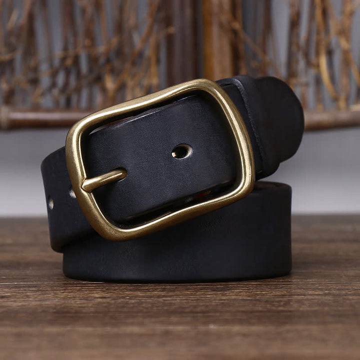 Men's Vintage Thicken Pure Cowhide Leather Belt - image 5