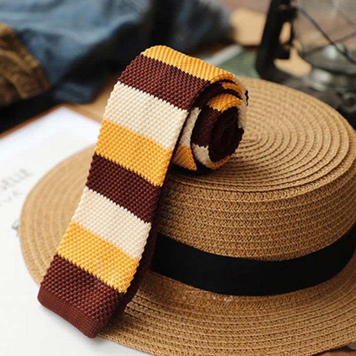 Men's Autumn Horizonal Striped Knitted Necktie - image 11