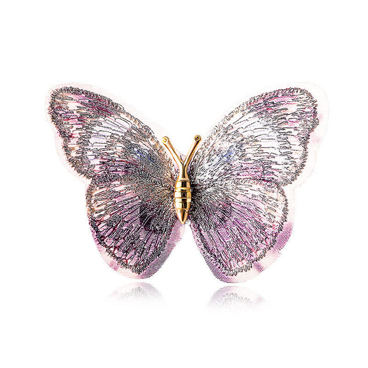 Women's Dreamy Embroidery Butterfly Brooch  - Violet - image 0