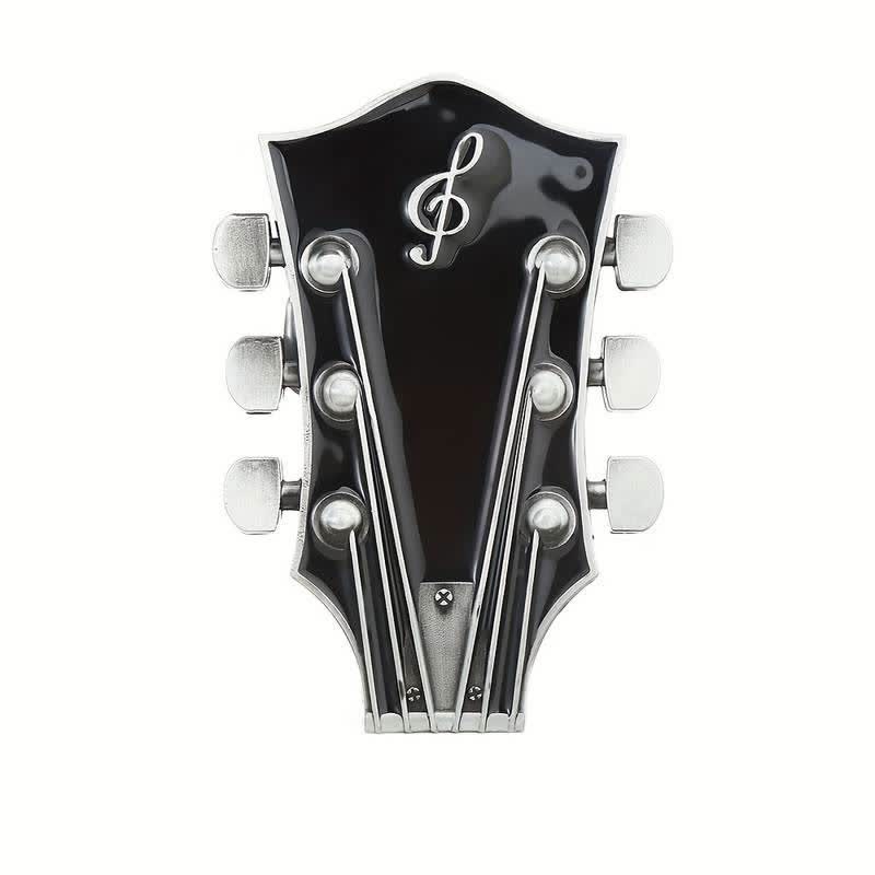 Men's DIY Musical Guitar Headstock Buckle Leather Belt - image 6