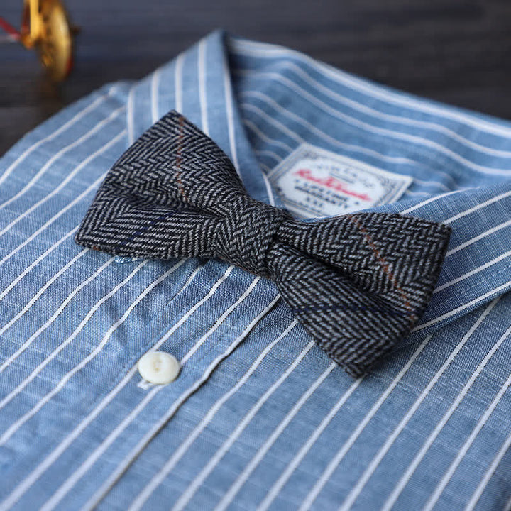 Men's Simple Tweed Wool Blend Bow Tie - # 17 - image 19