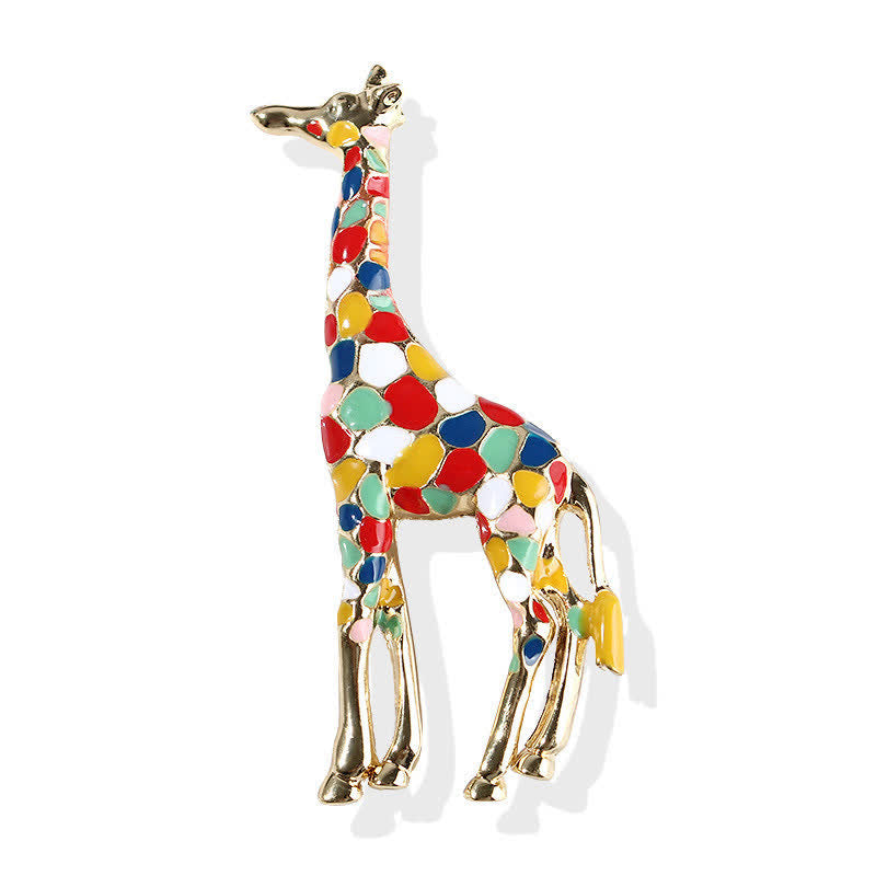 Women's Cartoon Glossy Enamel Giraffe Brooch - Colored - image 2