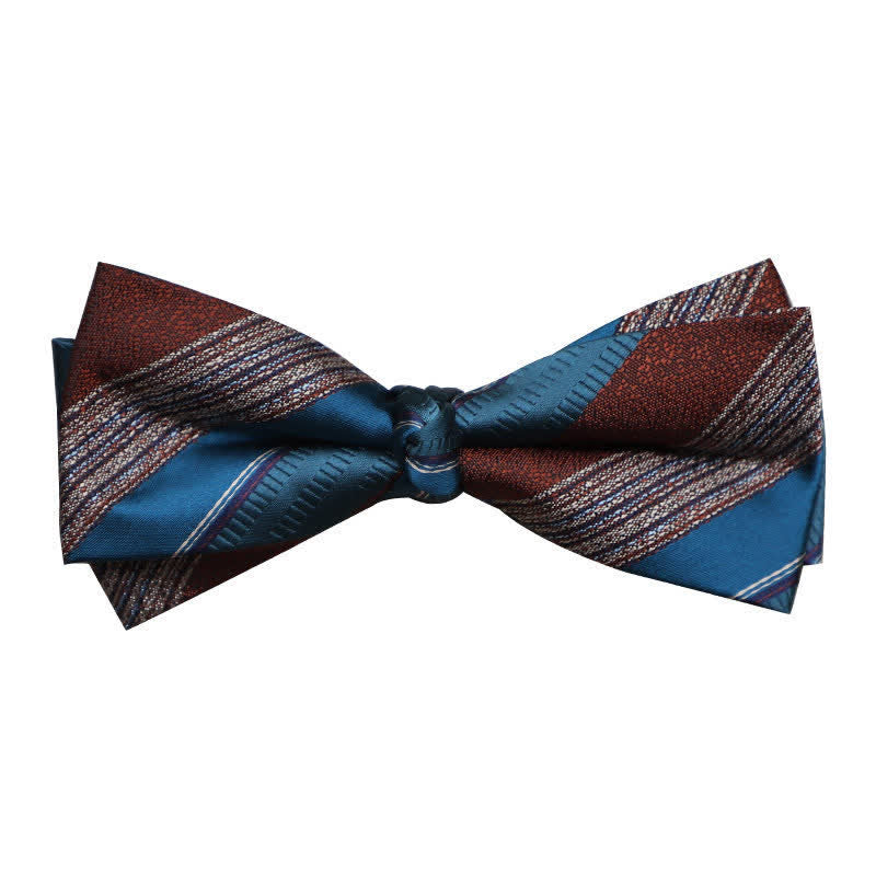 Men's Retro Striped Color Clash Bow Tie - image 3