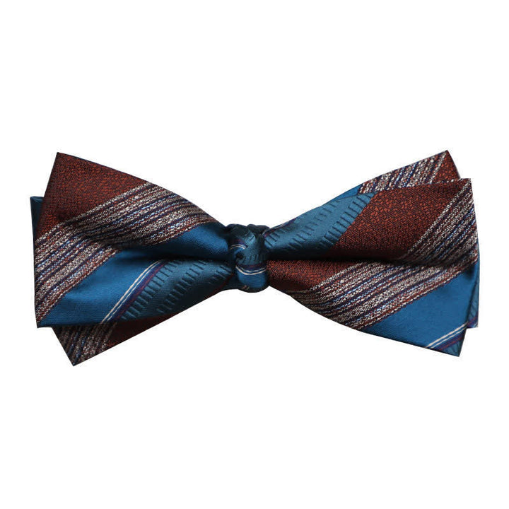 Men's Retro Striped Color Clash Bow Tie - image 3
