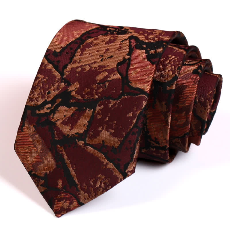 Men's Coffee Abstract Graphic Necktie - Coffee - image 0