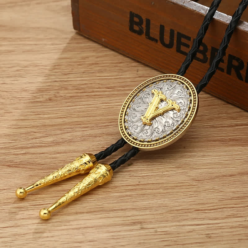 Western Cowboy Shirt Accessory Alphabet A To Z Bolo Tie - V - image 25