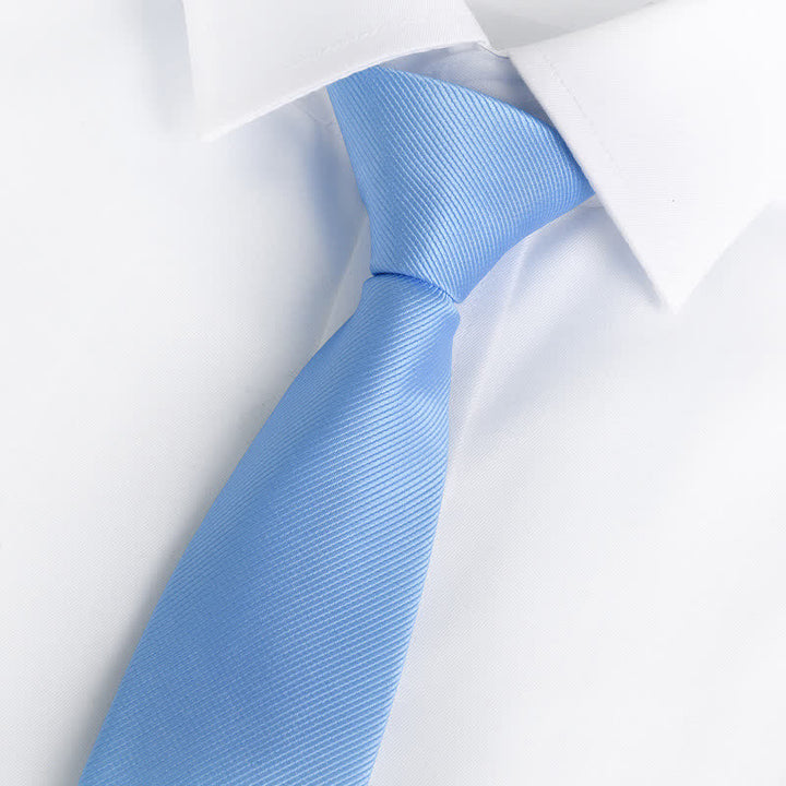 Men's Solid Color Zipper Tie Adjustable Necktie - Sky Blue - image 15