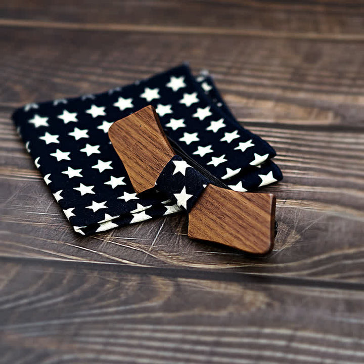 2Pcs Men's Collar-shaped Wooden Bow Tie Set - image 5