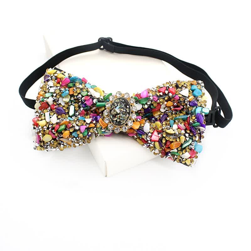 Men's Natural Stone Colored Beads Bow Tie - Colored - image 5
