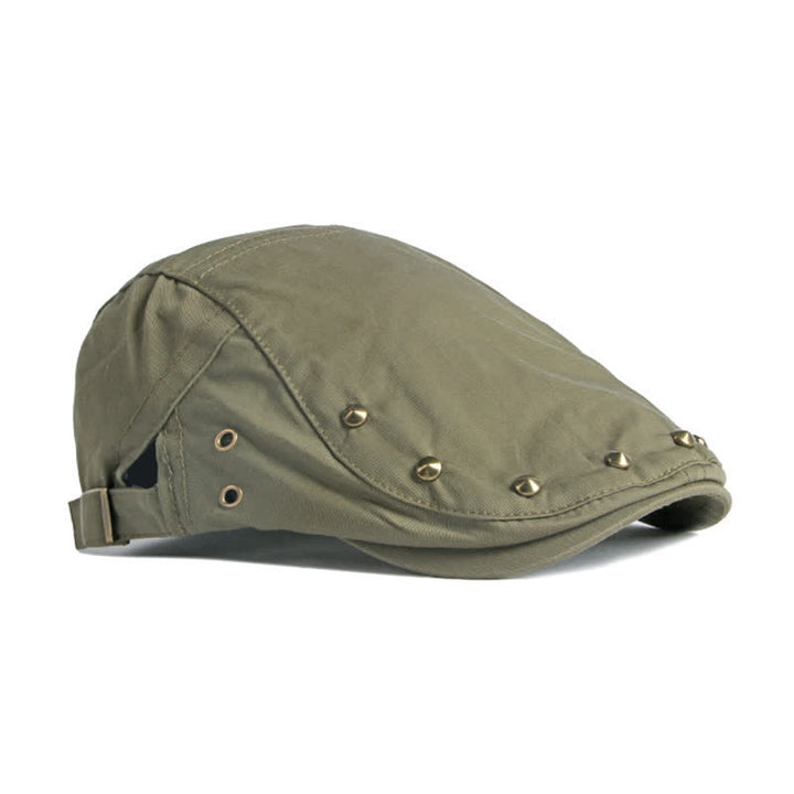 Hip Pop Rivet Cotton Flat Cap Beret - image 5