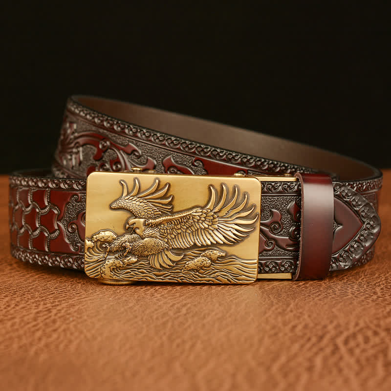 Men's Eagle Expanded Its Wings Leather Belt - image 3