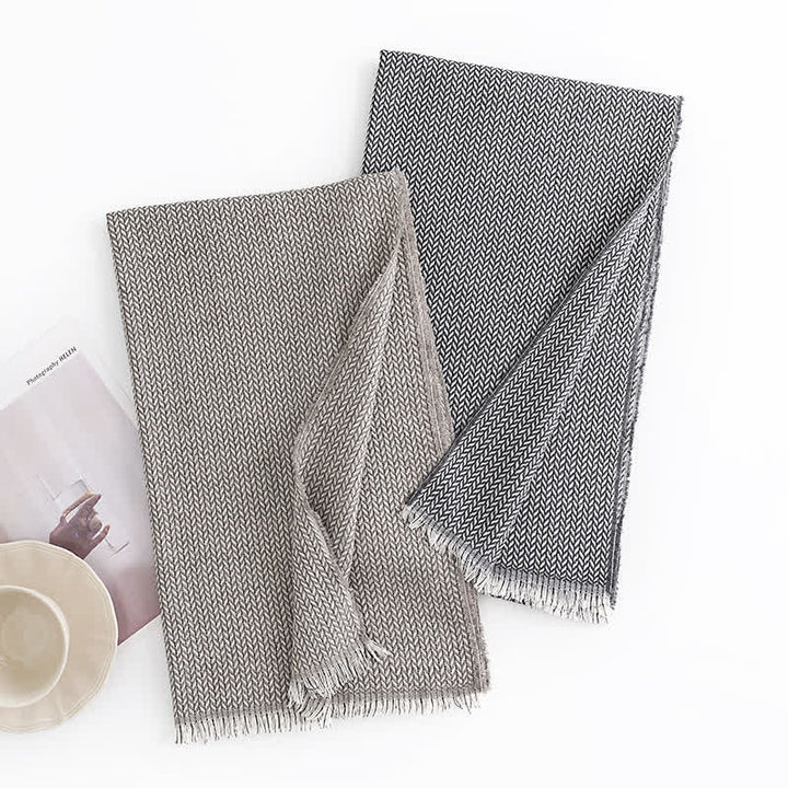 Women's Chunky Simple Herringbone Tassel Scarf - image 1