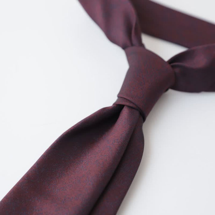 Men's Melange Color Solar System Necktie - Dark Red - image 10