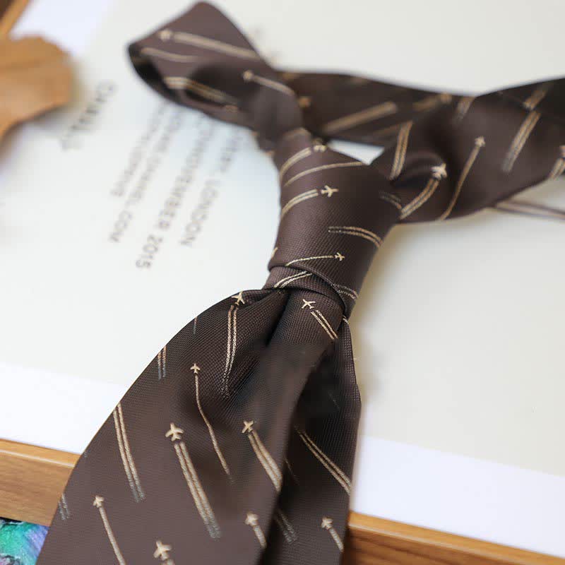 Men's Coffee Colors Series Striped Paisley Necktie - Style #23 - image 26