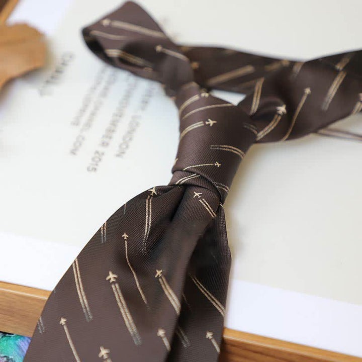 Men's Coffee Colors Series Striped Paisley Necktie - Style #23 - image 26