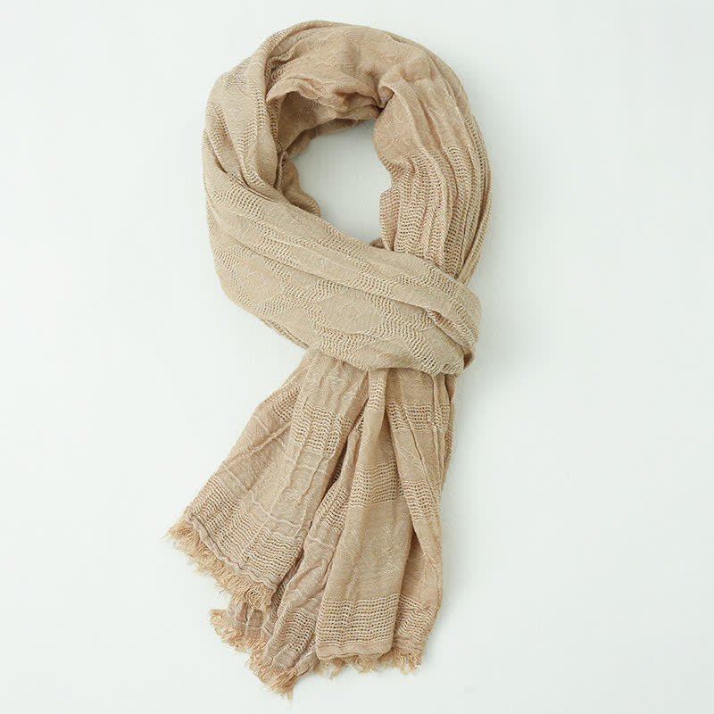Men's Versatile Diamond Plaid Raw Edge Scarf - image 10