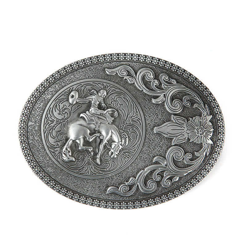Men's DIY Off-Road Horse Riding Buckle Leather Belt - image 1