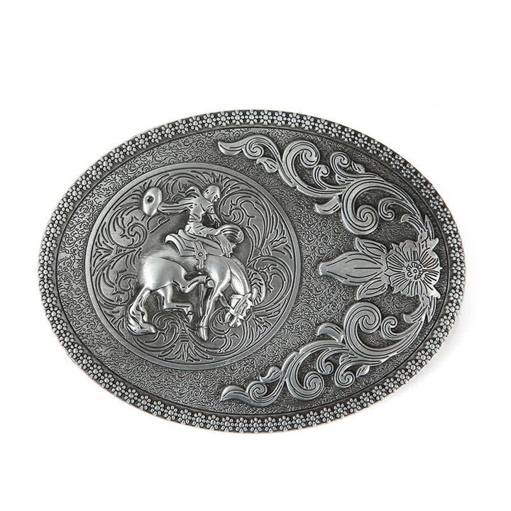 Men's DIY Off-Road Horse Riding Buckle Leather Belt - image 1