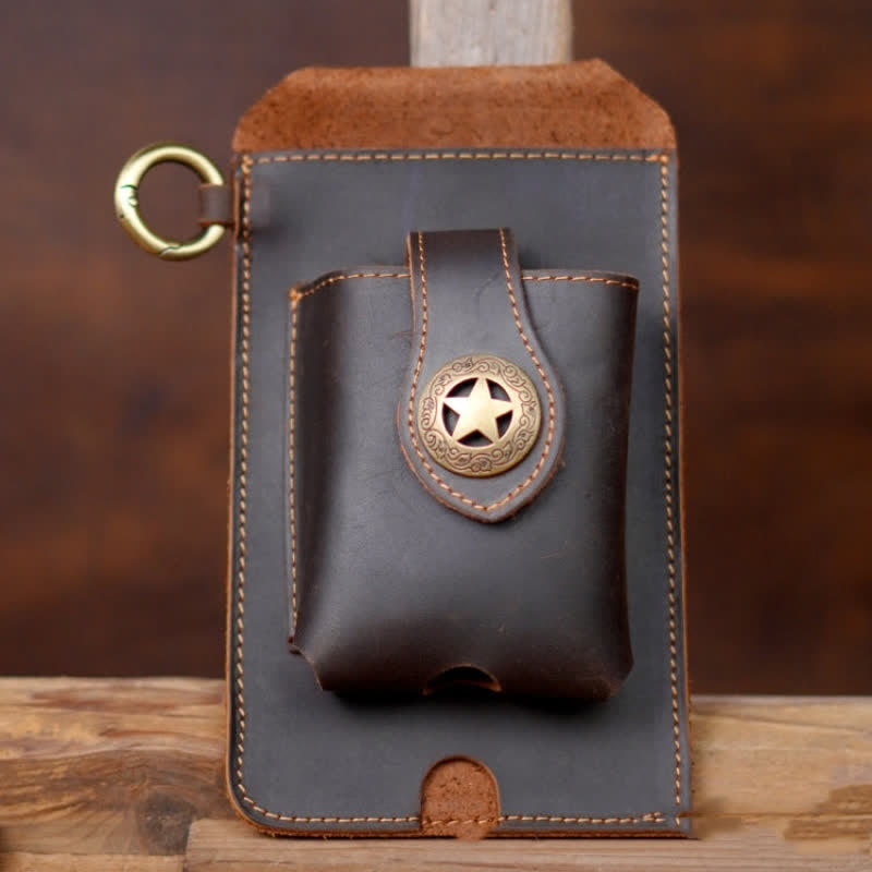 Star Magnetic Suction Leather Phone Belt Bag - image 8