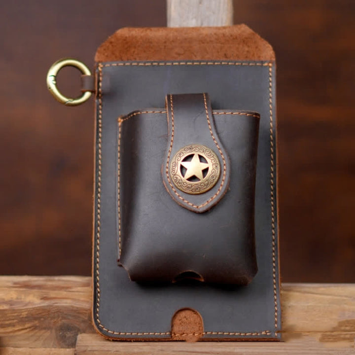 Star Magnetic Suction Leather Phone Belt Bag - image 8