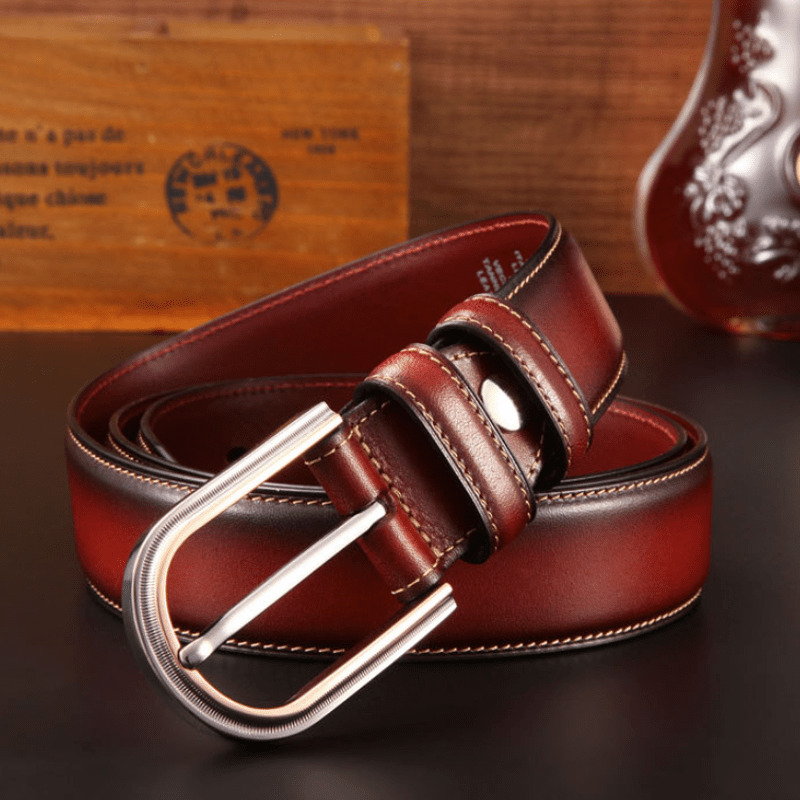 Men's Retro Double-Sided Stylish Leather Belt - image 4