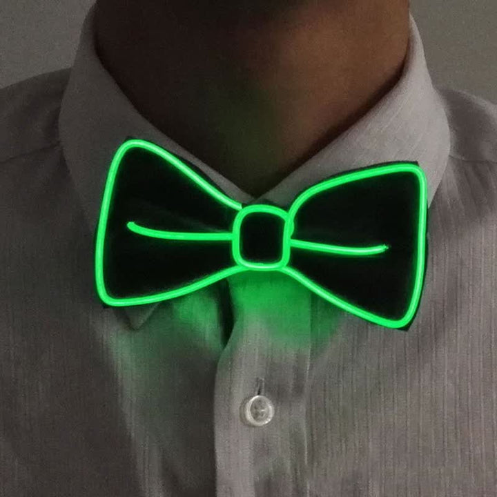 Men's LED Luminous Glowing Bow Tie - Green - image 14