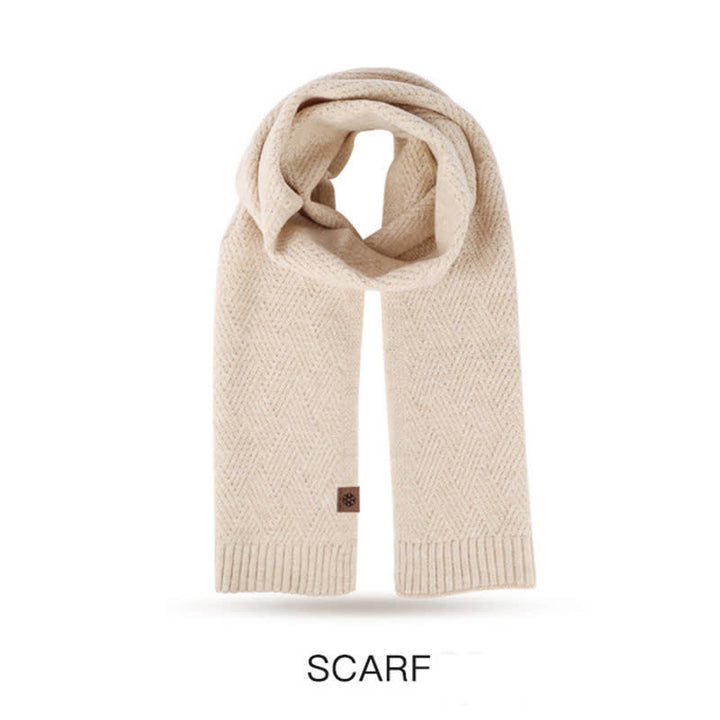 3Pcs Women's Pompom Woven Hat Scarf Touchscreen Gloves Set - image 3